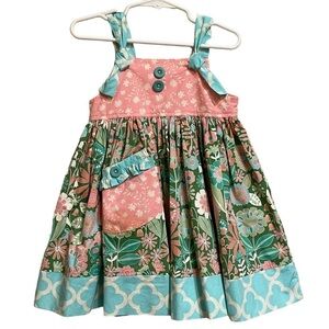 Eleanor Rose Adele Mixed Print Tie Strap Sundress Size 2